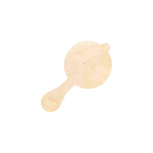 Unfinished Wood Baby Rattle Silhouette - Craft- up to 46" DIY