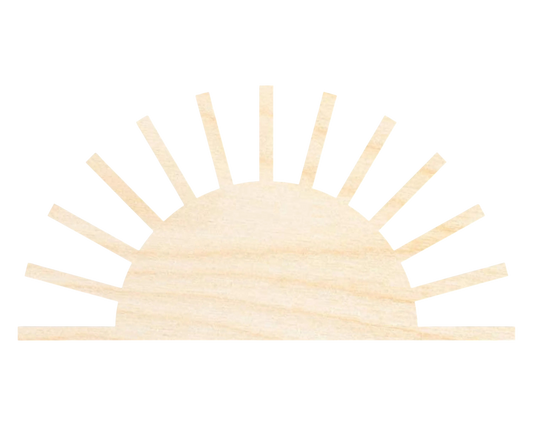 Unfinished Wood Boho Half Sun Shape | DIY Craft Cutout | up to 46" DIY