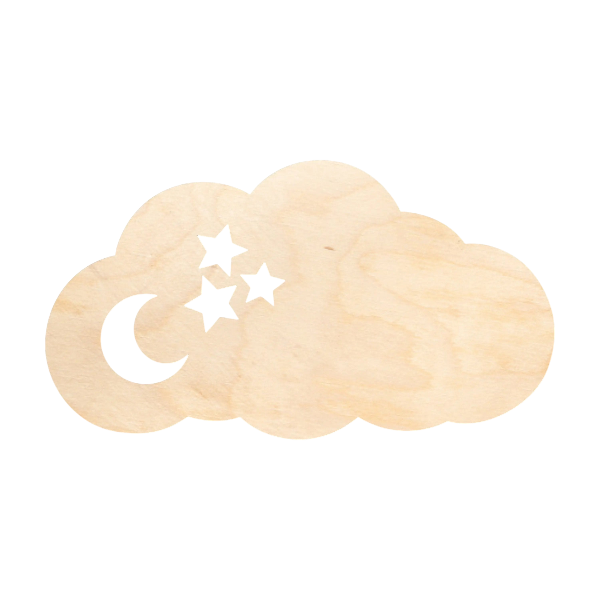 Unfinished Wood Cloud with Moon & Stars Shape - Craft - up to 46" DIY
