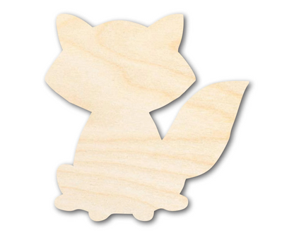 Unfinished Wood Cute Fox Shape | DIY Craft Cutout | up to 46" DIY
