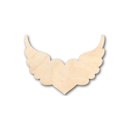 Unfinished Wood Cutout Craft Winged Heart Shape up to 46" DIY Valentines day wedding shower