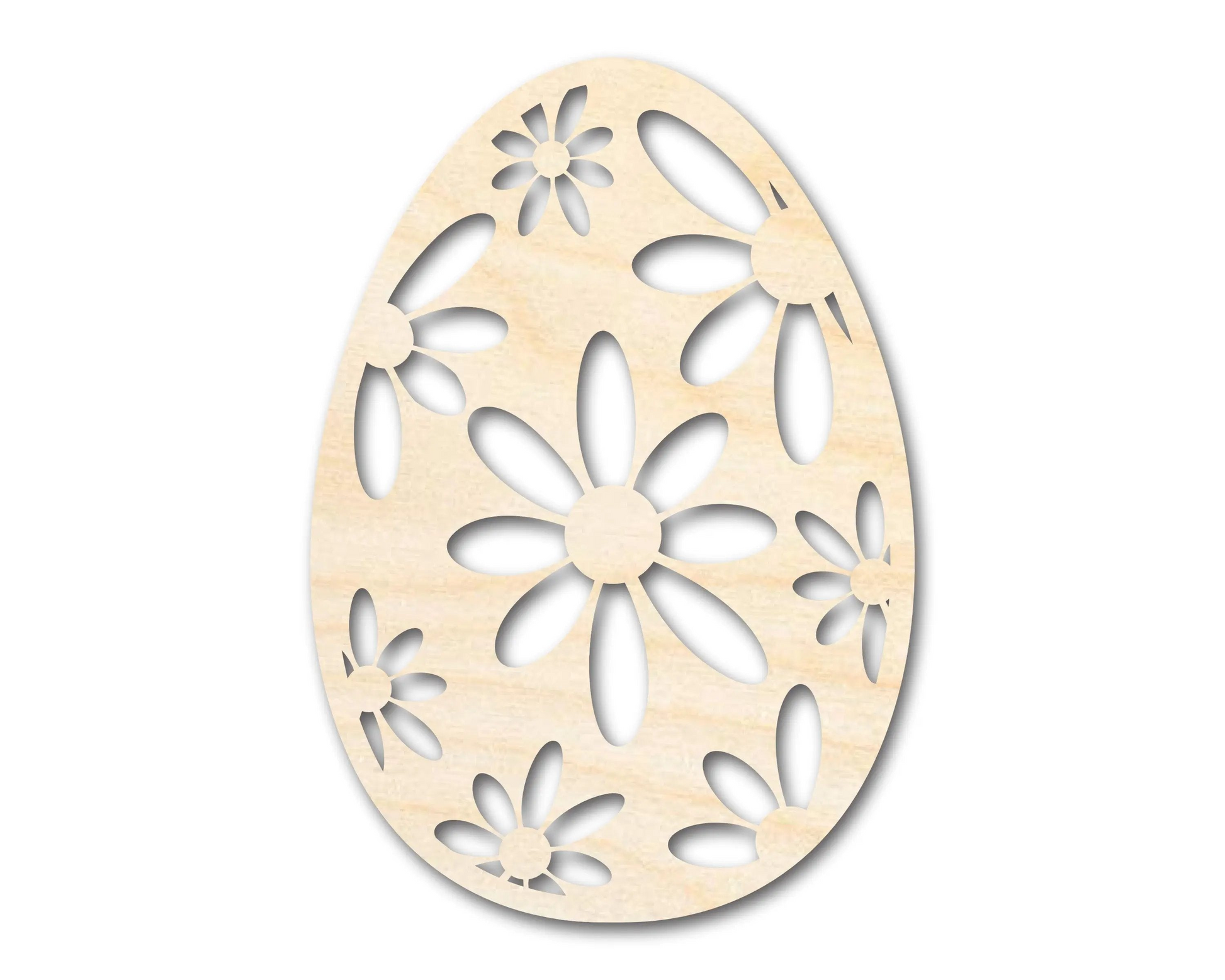 Unfinished Wood Daisy Egg Shape - Easter Craft - up to 46" DIY