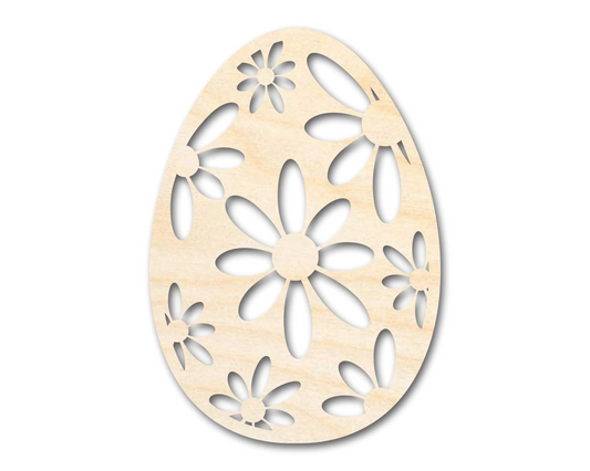 Unfinished Wood Daisy Egg Shape - Easter Craft - up to 46" DIY