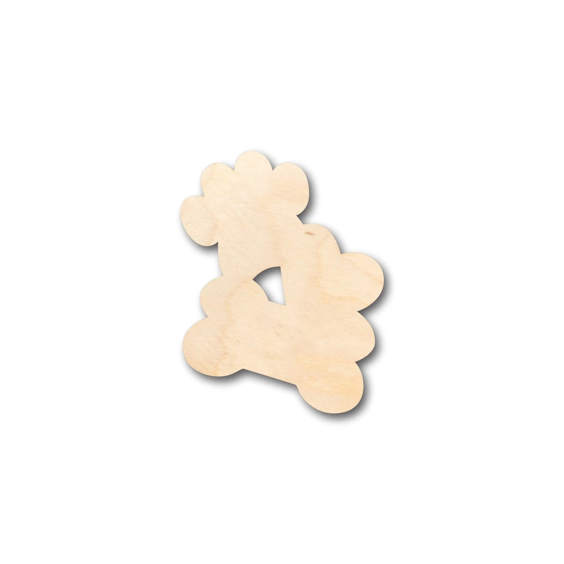 Unfinished Wood Dog Paw Heart Bone Shape - Craft - up to 46" DIY