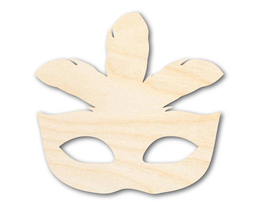 Bigger Better | Unfinished Wood Feather Mask Silhouette | DIY Craft Cutout |