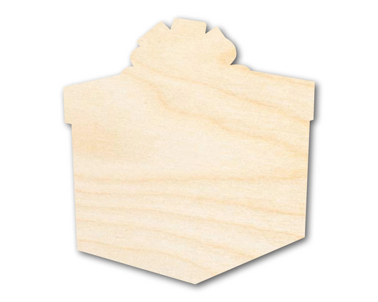 Bigger Better | Unfinished Wood Gift Present Shape |  DIY Craft Cutout