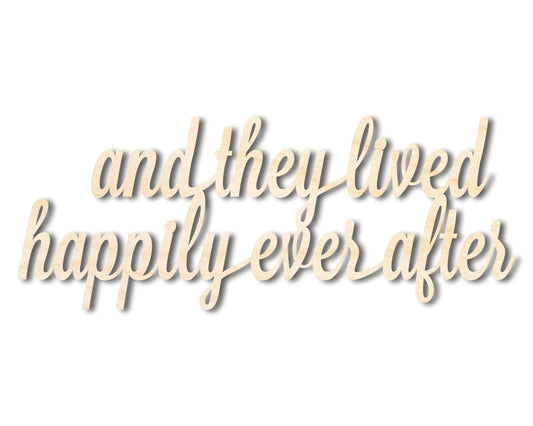 Unfinished Wood Happily Ever After Shape - Word Craft - up to 46"