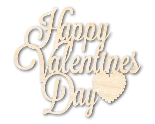 Unfinished Wood Happy Valentines Day Shape | DIY Craft Cutout | up to 46" DIY