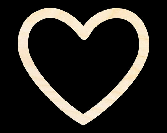 Unfinished Wood Heart Border Silhouette | Valentine's Day | Wedding | DIY Craft Cutout 