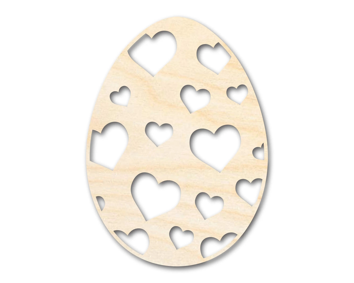 Unfinished Wood Heart Egg Shape - Easter Craft - up to 46" DIY