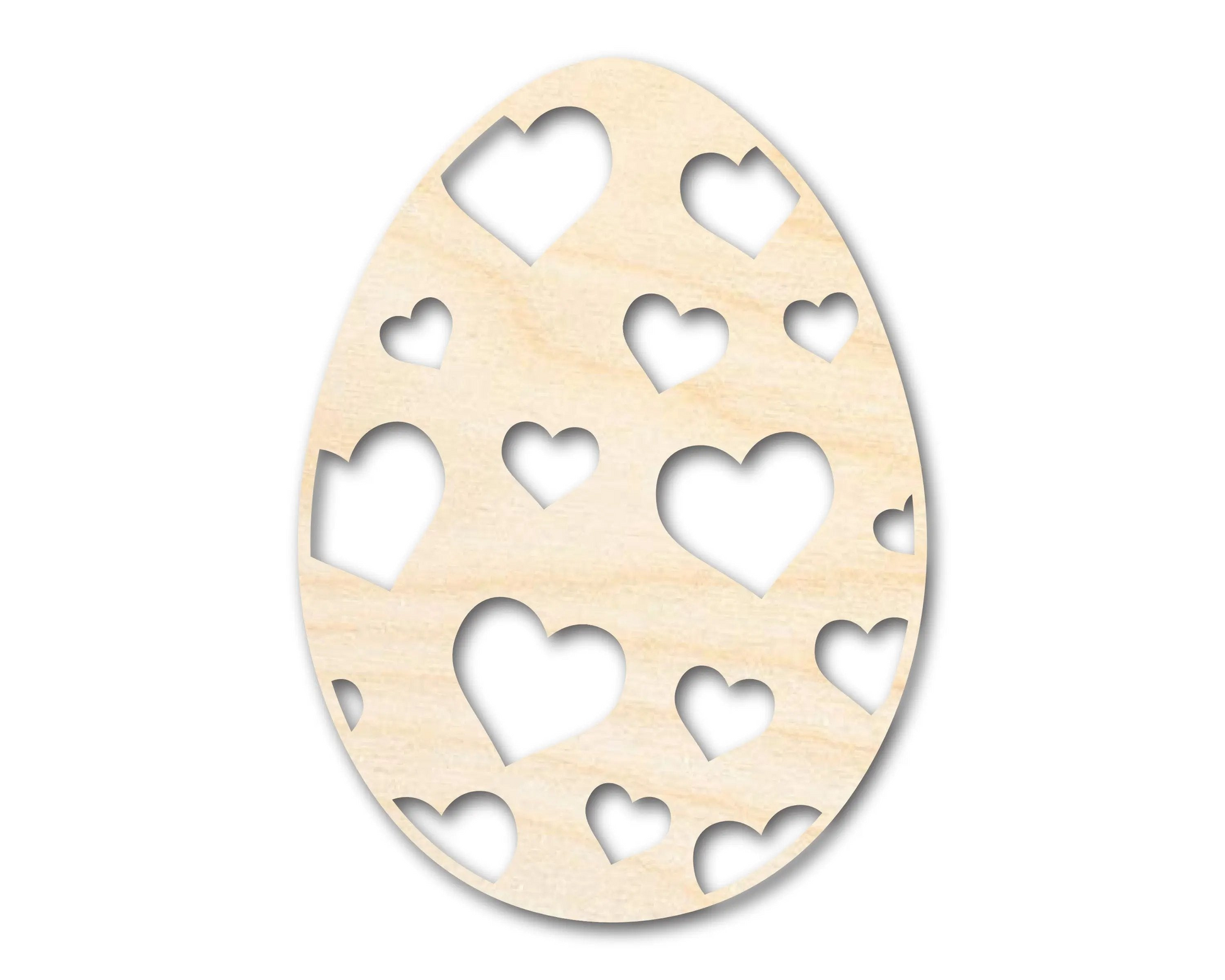 Unfinished Wood Heart Egg Shape - Easter Craft - up to 46" DIY