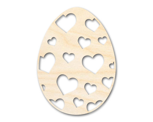 Unfinished Wood Heart Egg Shape - Easter Craft - up to 46" DIY