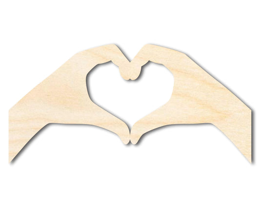 Unfinished Wood Heart Hands Shape | DIY Craft Cutout | up to 46" DIY