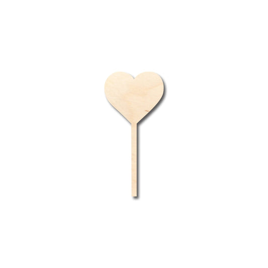 Unfinished Wood Heart Stick Lolipop Shape - Craft - up to 46" DIY