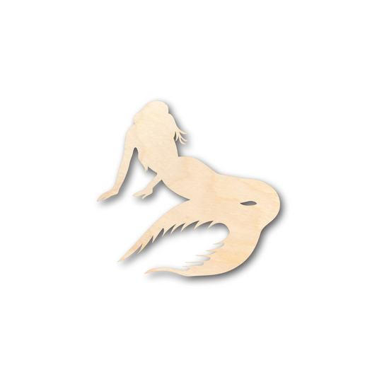 Unfinished Wood Mermaid Siren Shape - Craft - up to 46" DIY