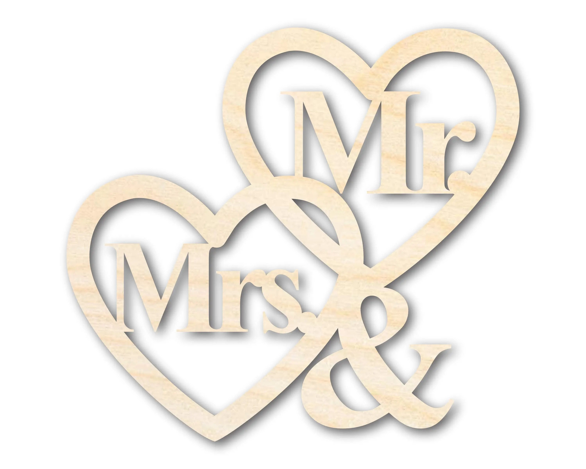 Unfinished Wood Mr. and Mrs. Hearts Shape | DIY Craft Cutout | up to 46" DIY