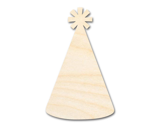 Bigger Better | Unfinished Wood Party Hat Shape |  DIY Craft Cutout