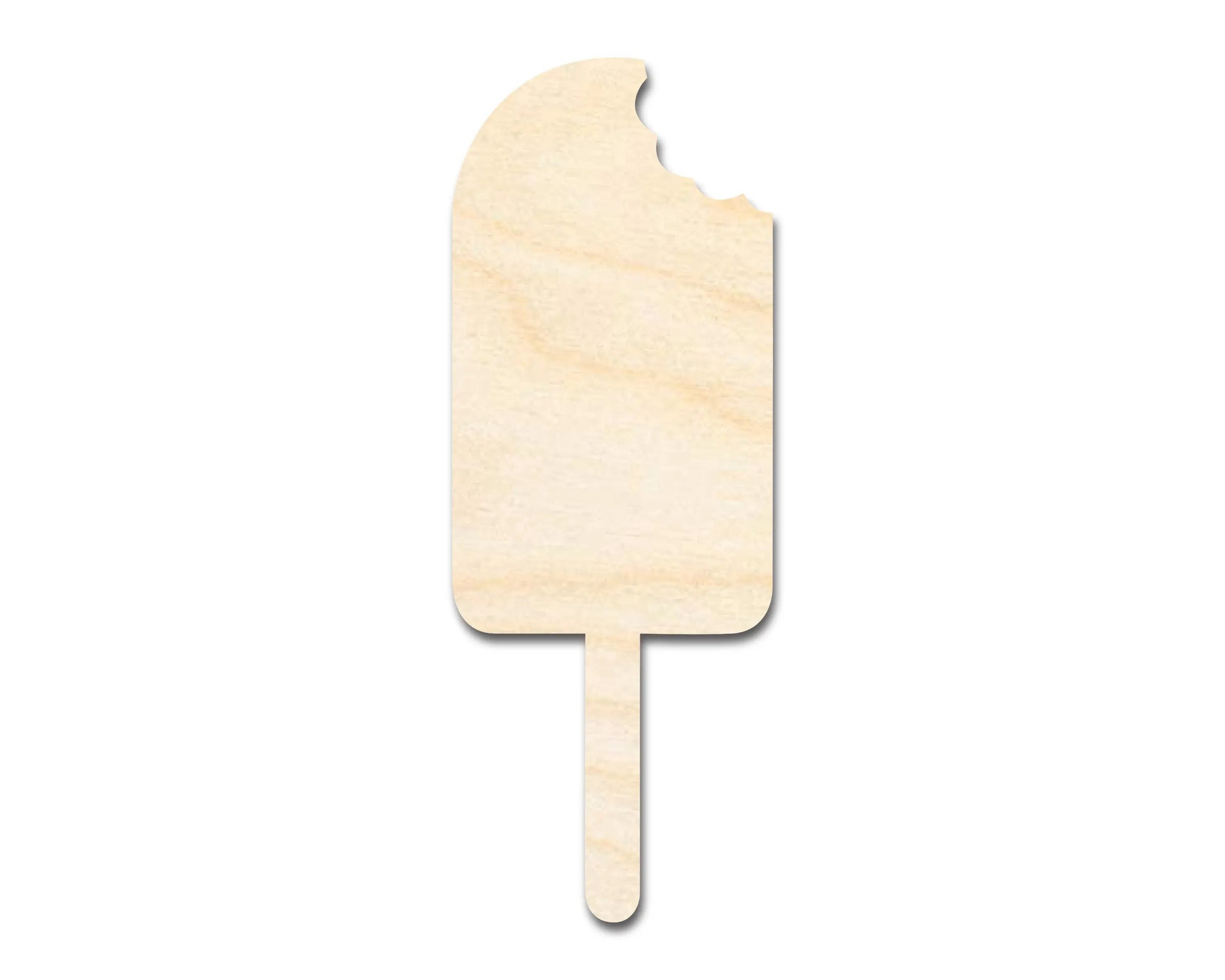 Bigger Better | Unfinished Wood Popsicle with Bite Silhouette | DIY Craft Cutout |