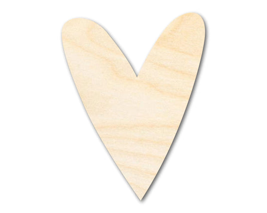 Unfinished Wood Primitive Heart Shape | Valentine's Day | Craft Cutout | Up to 46"