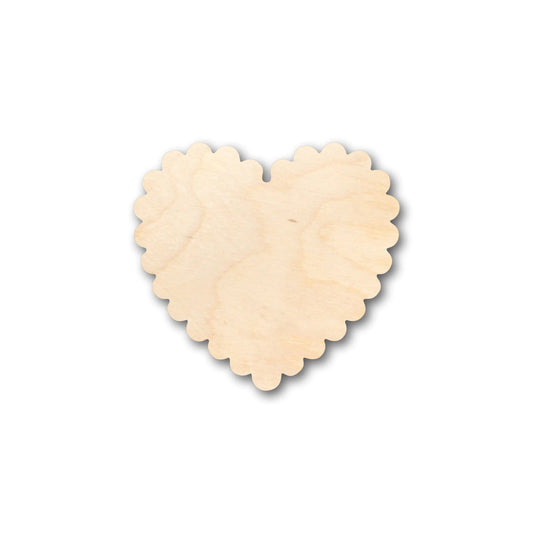 Unfinished Wood Scalloped Heart Shape - Craft - up to 46" DIY
