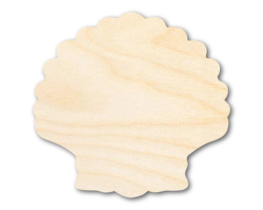 Bigger Better | Unfinished Wood Sea Shell Clam Silhouette | DIY Craft Cutout |