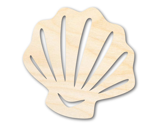 Unfinished Wood Sea Shell Shape | Ocean Beach Craft Cutout | up to 46" DIY
