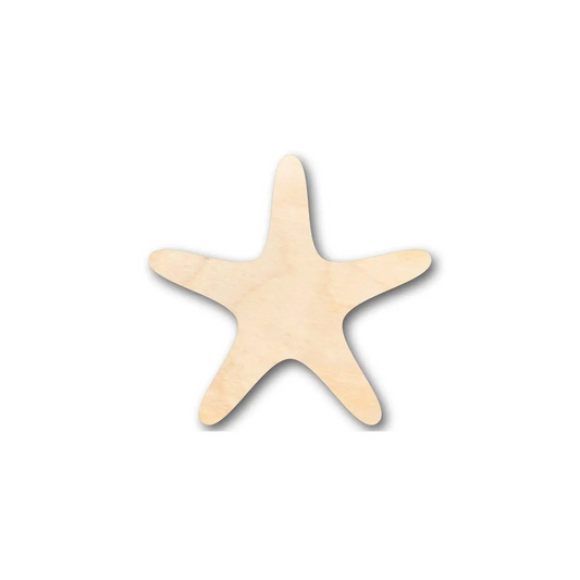 Unfinished Wood Starfish Shape - Ocean - Beach - Nursery - Craft - up to 46" DIY