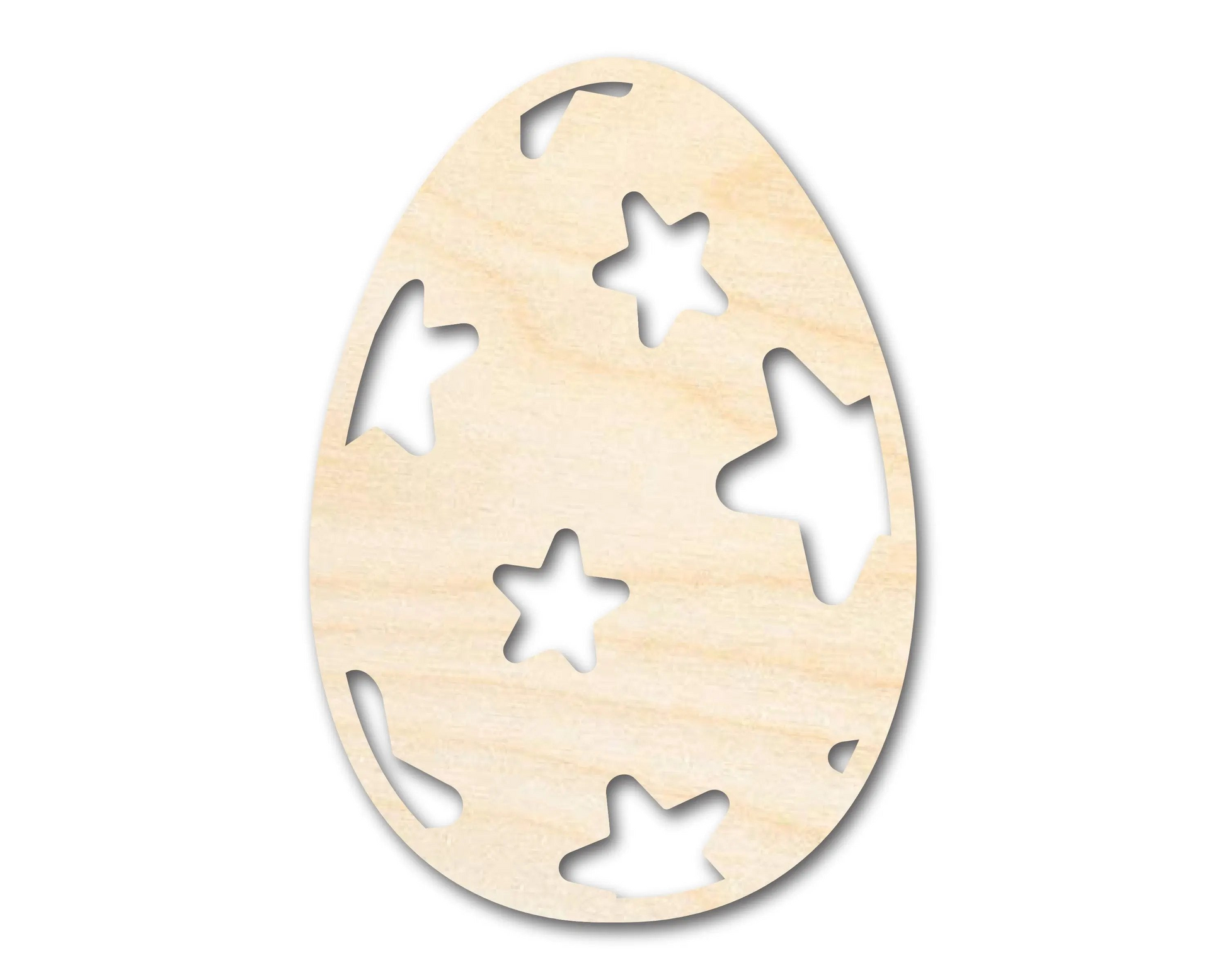 Unfinished Wood Starry Egg Shape - Easter Craft - up to 46" DIY