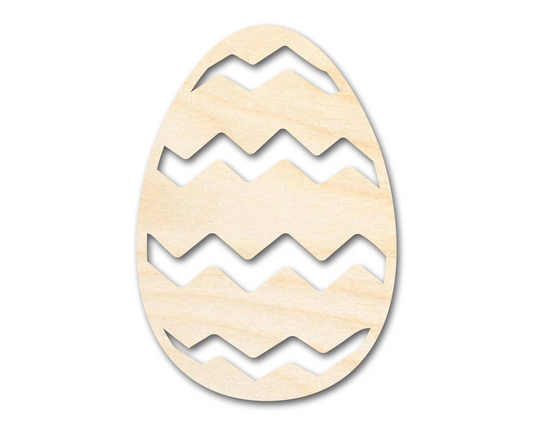Unfinished Wood Striped Egg Shape - Easter Craft - up to 46" DIY