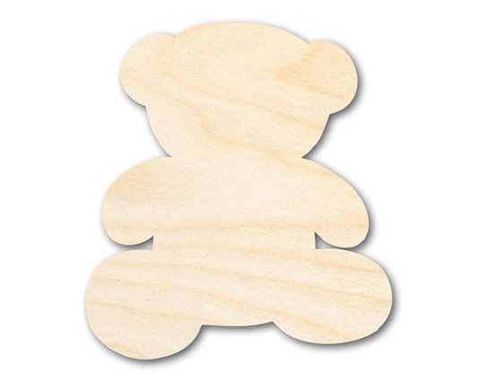 Bigger Better | Unfinished Wood Teddy Bear Shape |  DIY Craft Cutout