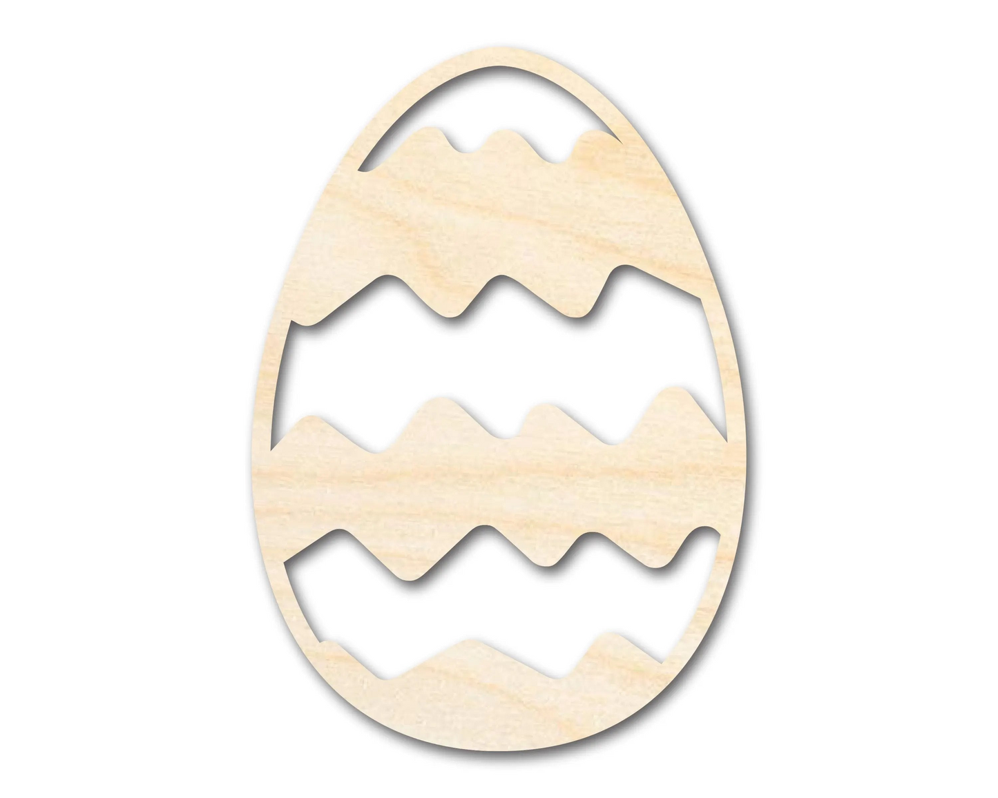Unfinished Wood Wavy Striped Egg Shape - Easter Craft - up to 46" DIY
