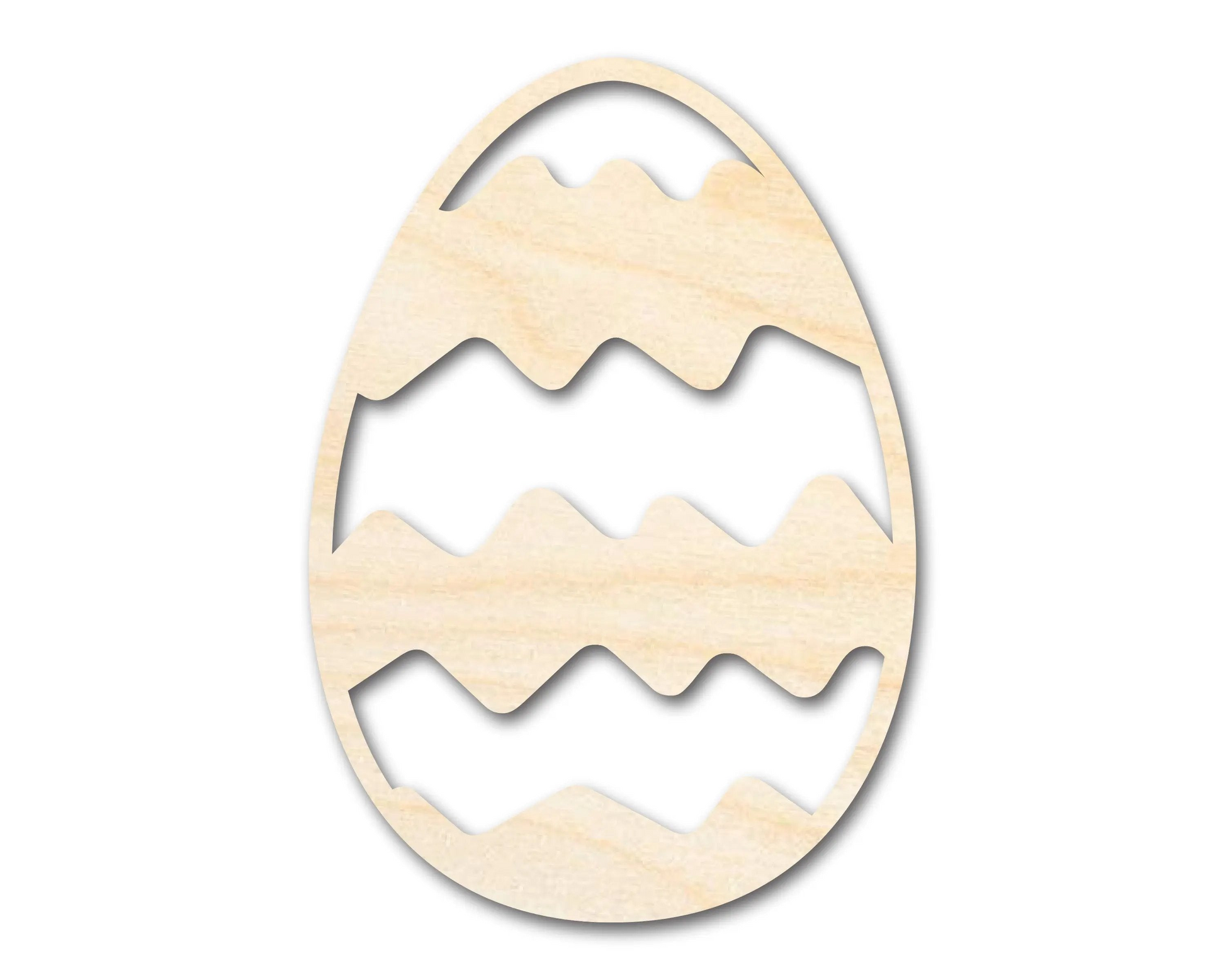 Unfinished Wood Wavy Striped Egg Shape - Easter Craft - up to 46" DIY