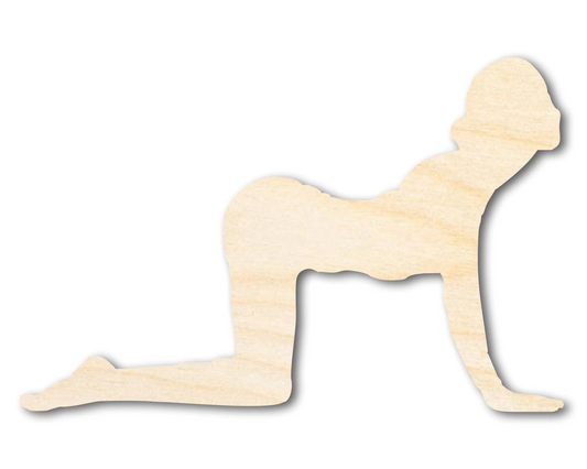 Unfinished Wood Yoga Cat Pose Shape | DIY Craft Cutout | up to 46" DIY