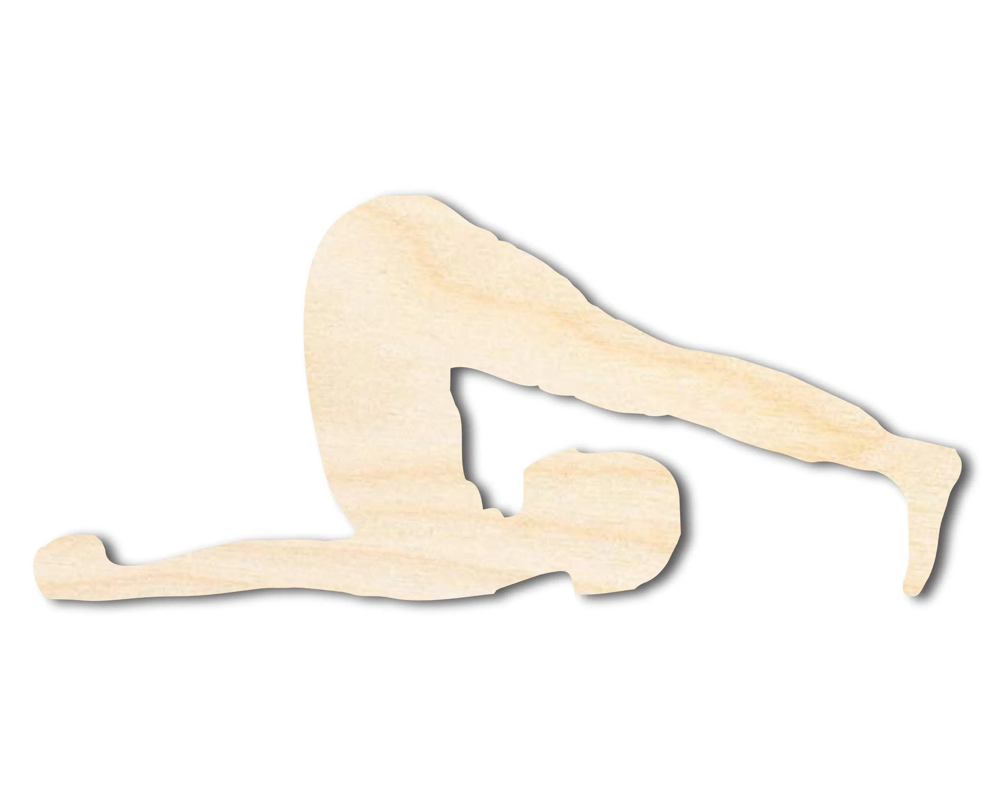 Unfinished Wood Yoga Plow Pose Shape | DIY Craft Cutout | up to 46" DIY
