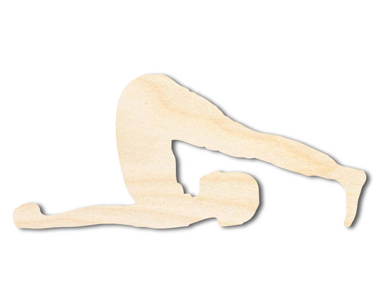 Unfinished Wood Yoga Plow Pose Shape | DIY Craft Cutout | up to 46" DIY