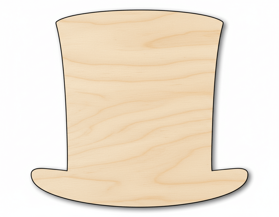 Abraham Lincoln Hat Silhouette - DIY Wooden Silhouette Cutout Birch Wood Craft - NameSigns.com