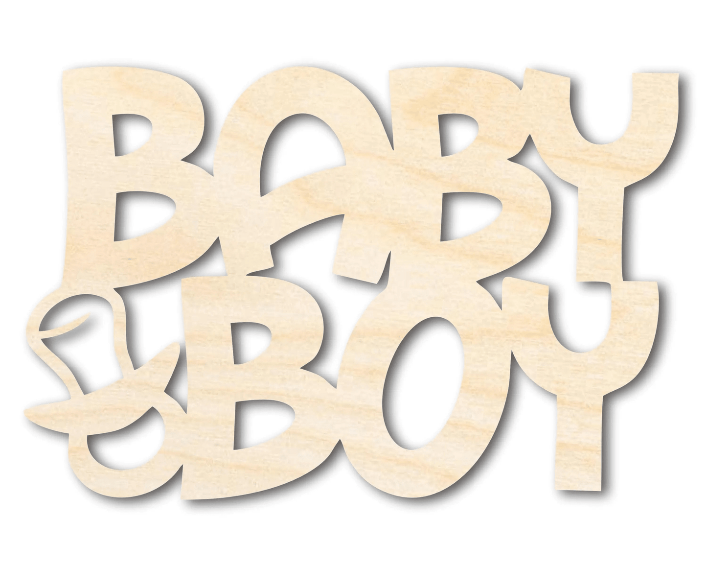 Baby Boy Sign – Custom Wood Craft Cutout for DIY Nursery Decor Blank Door Hanger Wooden Cutout Cut Outs - Unfinished - NameSigns.com