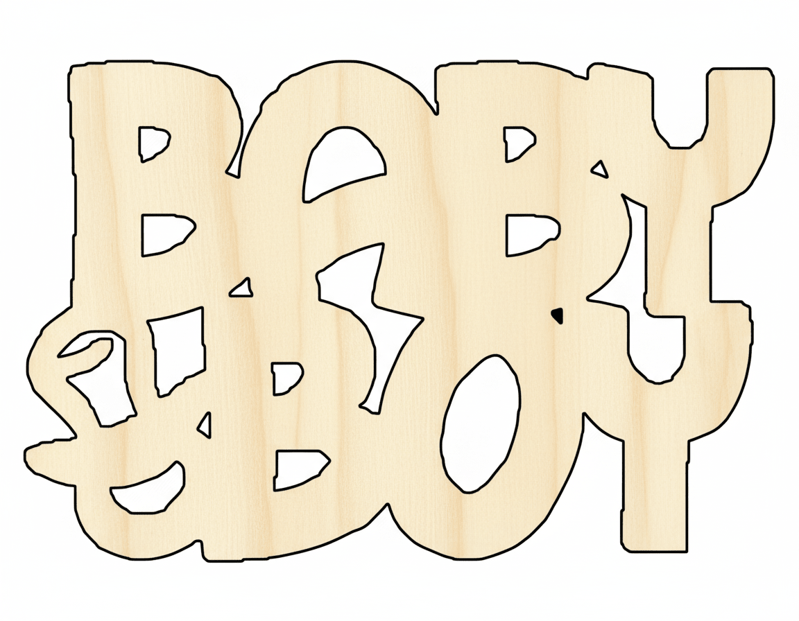 Baby Boy Sign – Custom Wood Craft Cutout for DIY Nursery Decor Blank Door Hanger Wooden Cutout Cut Outs - Unfinished - NameSigns.com