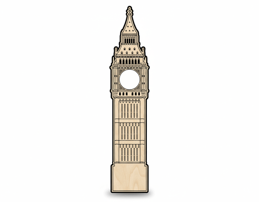Big Ben Wood Cutout - Baltic Birch Plywood Wooden Craft Shape - NameSigns.com