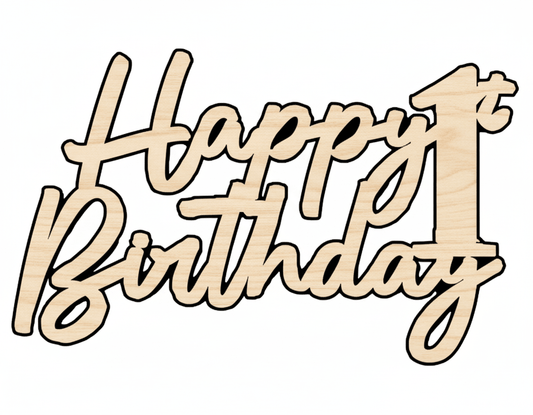 Birthday Sign – Custom Wood Cutout for DIY Wooden Sign Crafts Blank Door Hanger Wooden Cutout Cut Outs - Unfinished - NameSigns.com