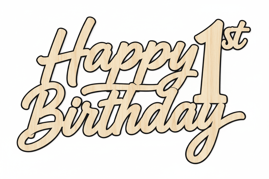Birthday Sign – Custom Wood Cutout for DIY Wooden Sign Crafts Blank Door Hanger Wooden Cutout Cut Outs - Unfinished - NameSigns.com