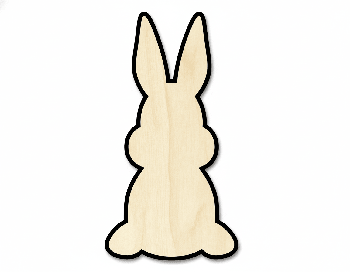 Bunny Cutout – Large Paintable Wood Bunny for DIY Easter Decor Blank Door Hanger Wooden Cutout Cut Outs - Unfinished - NameSigns.com
