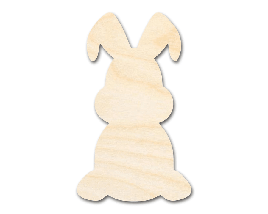 Bunny Cutout - Sitting Bunny Silhouette | DIY Wooden Craft Shapes Blank Door Hanger Wooden Cutout Cut Outs - Unfinished - NameSigns.com