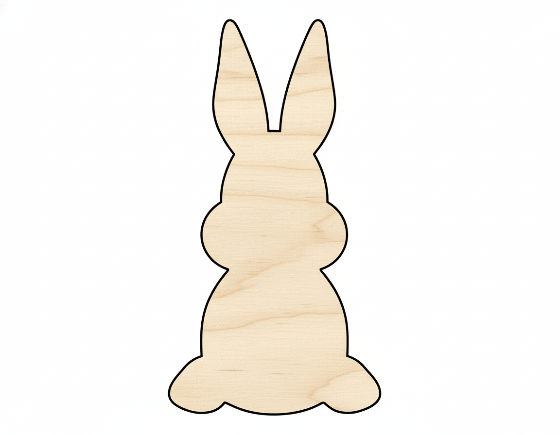 Bunny Cutout - Wooden Craft Shape for DIY Easter Decoration Up to 46" Blank Door Hanger Wooden Cutout Cut Outs - Unfinished - NameSigns.com