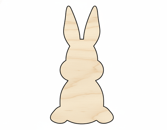 Bunny Cutout - Wooden Craft Shape for DIY Easter Decoration Up to 46" Blank Door Hanger Wooden Cutout Cut Outs - Unfinished - NameSigns.com