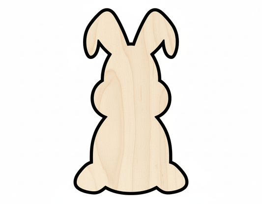 Bunny Silhouette - Baltic Birch Wood Craft Cutout for Easter DIY Blank Door Hanger Wooden Cutout Cut Outs - Unfinished - NameSigns.com