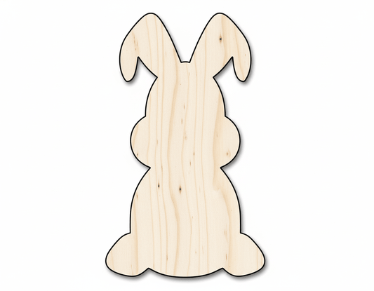 Bunny Silhouette – Large DIY Wooden Bunny Cutout for Easter Crafts Blank Door Hanger Wooden Cutout Cut Outs - Unfinished - NameSigns.com