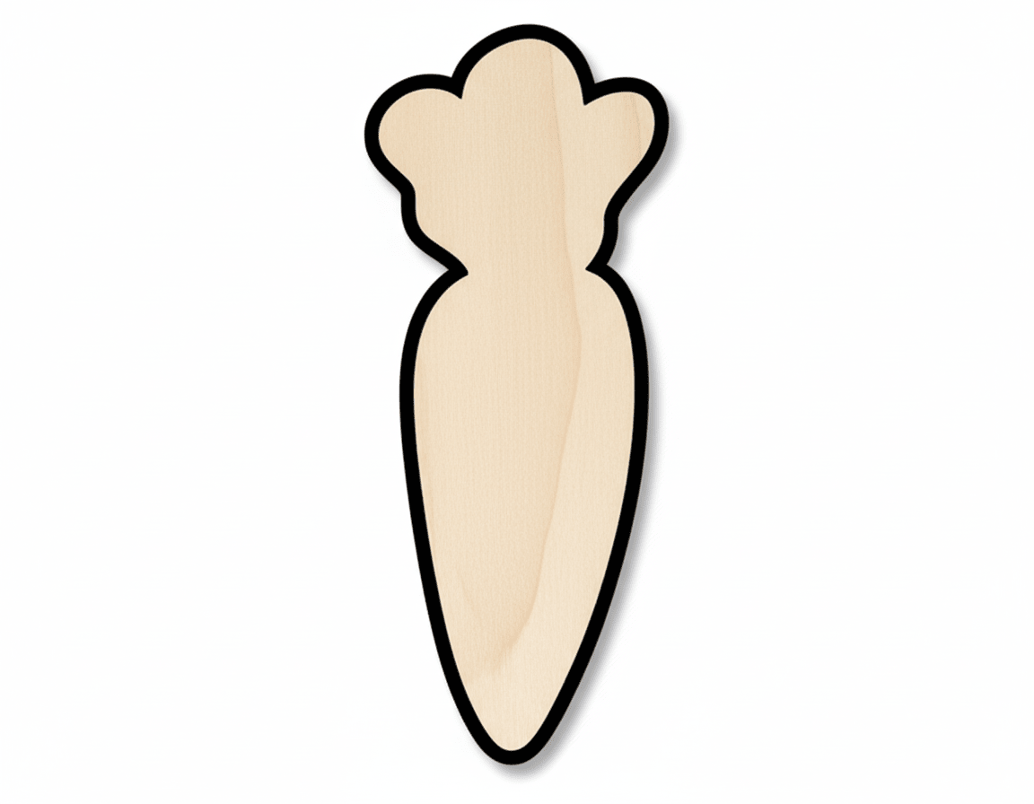 Carrot Cutout – Paintable Wood Craft Shapes | DIY Wooden Cutouts Blank Door Hanger Wooden Cutout Cut Outs - Unfinished - NameSigns.com