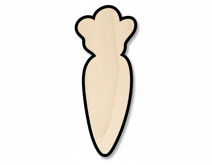 Carrot Cutout – Paintable Wood Craft Shapes | DIY Wooden Cutouts Blank Door Hanger Wooden Cutout Cut Outs - Unfinished - NameSigns.com