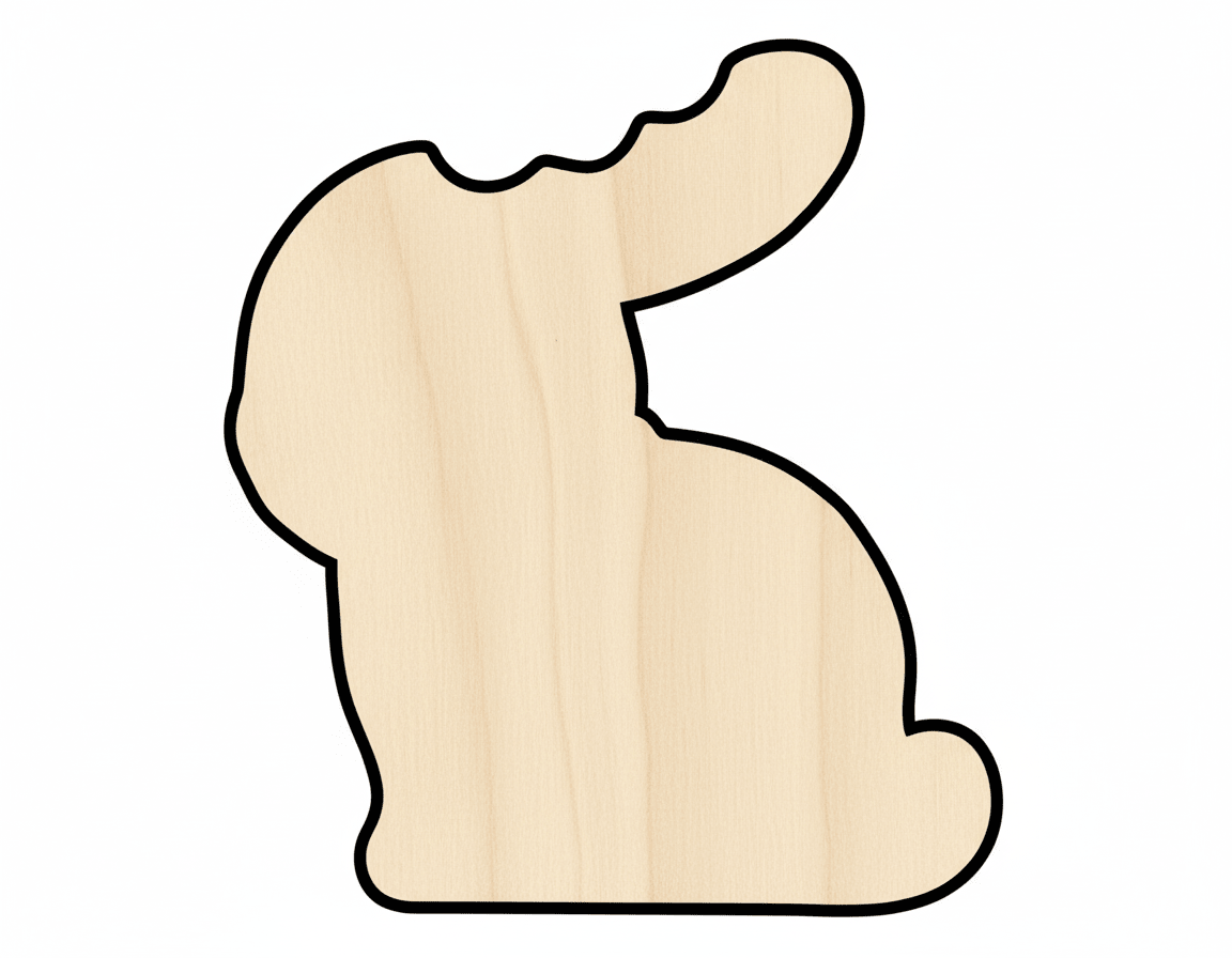 Chocolate Bunny – Large Wooden Bunny | Baltic Birch Plywood DIY Wood Shape Blank Door Hanger Wooden Cutout Cut Outs - Unfinished - NameSigns.com